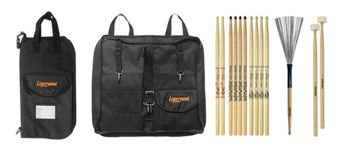 Kit Bag De Baquetas Premium Bag 02p + Set Baquetas Liverpool