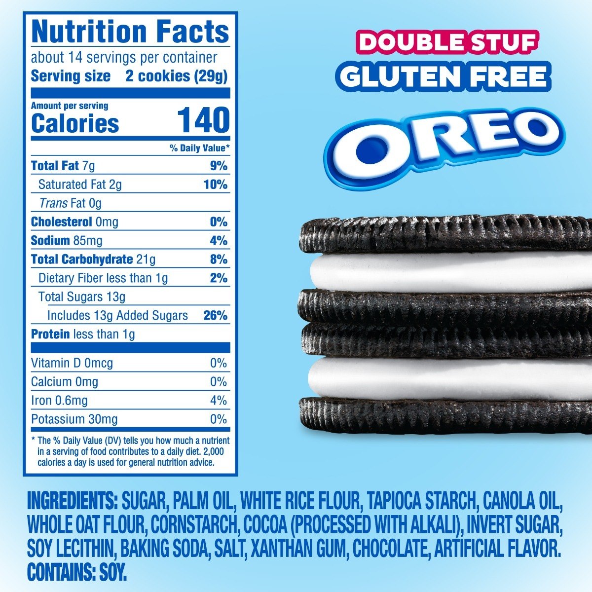 Galleta Oreo Gluten Free Double Stuf 397g Importada. | Mercado Libre