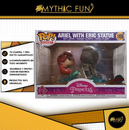 Funko Pop Princess - Ariel With Eric Statue 1169 Daño