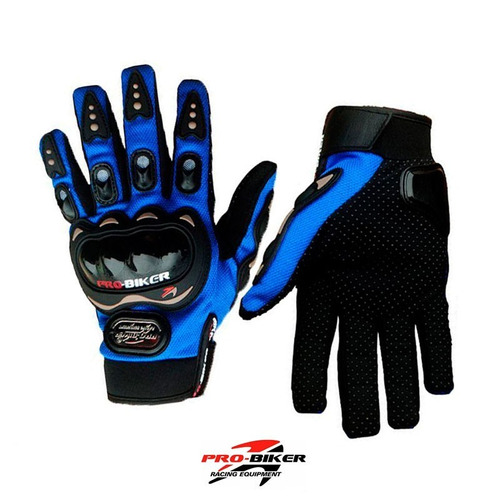 Guantes Moto Dimo Estilo Probiker Racing Azul Proteccion Xl