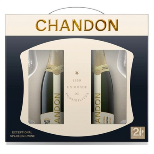 Champagne Chandon Estuchería 2 Botellas + 2 Copas 01almacen