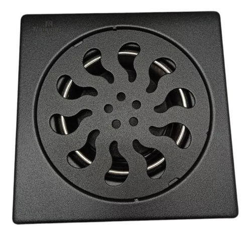 Rejilla De Piso Ducha 15x15cm Metal Negro Rimontti 50666