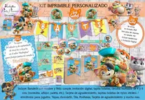 Comprar Kit Imprimible Candy Bar 44 Gatos Celeste Personalizado