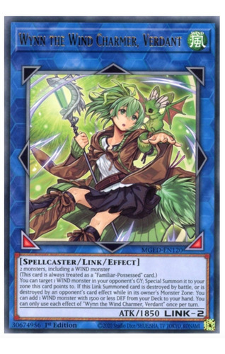 Tarjeta Yugioh! Wynn The Wind Charmer, Verdant Mged-en120