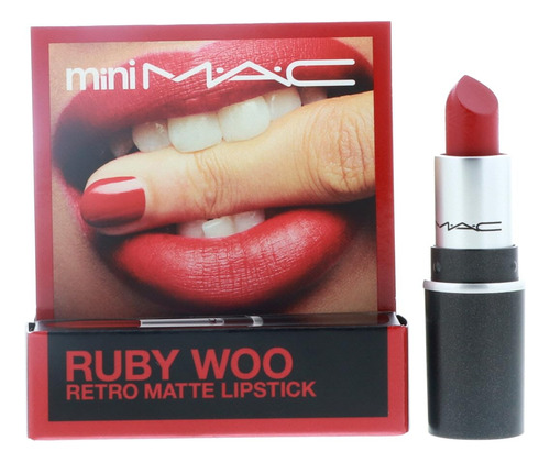 Mac Pequeño Lápiz Labial Color Ruby Woo, Rojo, Mini (macs7p0