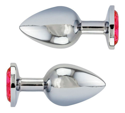 Plug Dilatador Con Joya Anal Metalico Cromado Uso Unisex