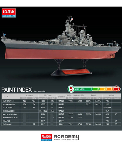 USS Missouri Bb-63 escala 1:700 Academy 14222