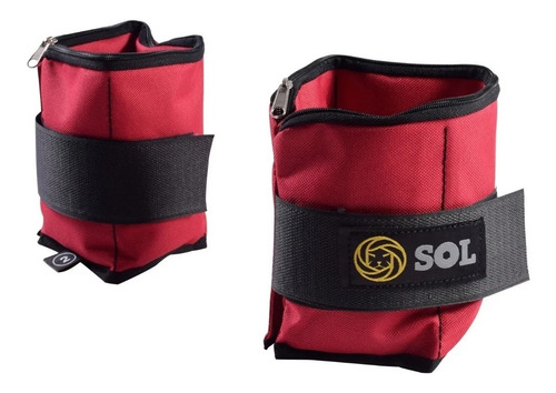 Imagen 2 de 4 de Tobillera Con Peso 2 Kg Sol Gym Rerforzadas Regulables X Par