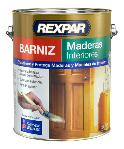 Rexpar Barniz Interior Satinado 4 Lt Sherwin Williams Dimen 