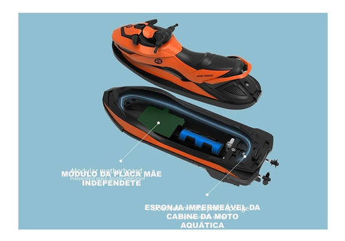 Imagem 4 de 10 de Moto Aquática Miniatura De Controle Remoto Jet Ski Elétrico