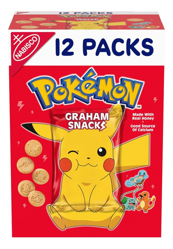 Nabisco Galletas Pokemon Graham Snacks 12 Piezas Americano