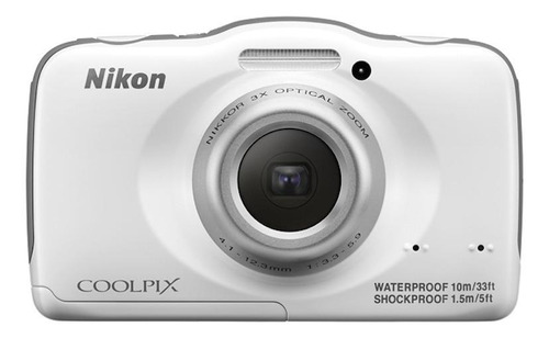  Nikon Coolpix S32 compacta color  blanco