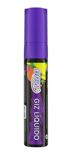 Giz Líquido Roxo 15mm 25gr Brw Canetão Lousa Vidro Carro 