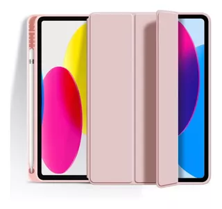 Capa Anti Impacto Rosa Para iPad 10ª Com Suporte Para Pencil