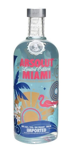 Absolut Miami Edición Limitada 750 Ml Sellado