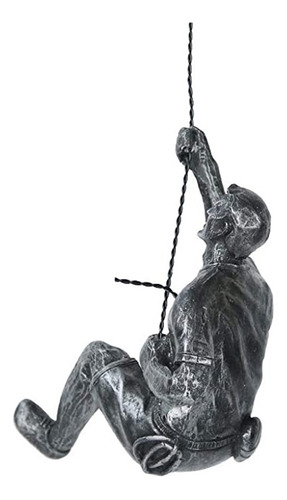 Estatua De Hombre Escalador De Resina, Fondo De Estilo Retro