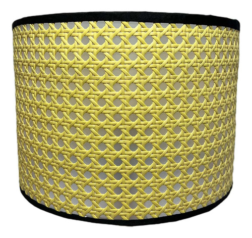Pantalla De Tambor De Lino Tejido A Mano, 25cmx18cm Amarillo