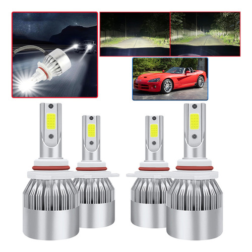 Para Dodge Kit Focos Delanteros De Led Luz Alta/baja