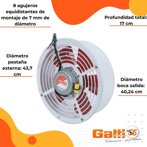 Extractor Semindustrial Para Baño/cocina 40 Cm P/pared Gatti
