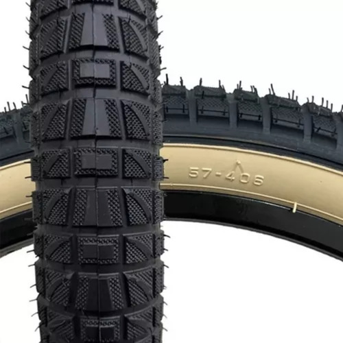 Pneu Balão Bmx Bike Aro 20 X 2.25 Dsi Faixa Banda Bege Cor Preto