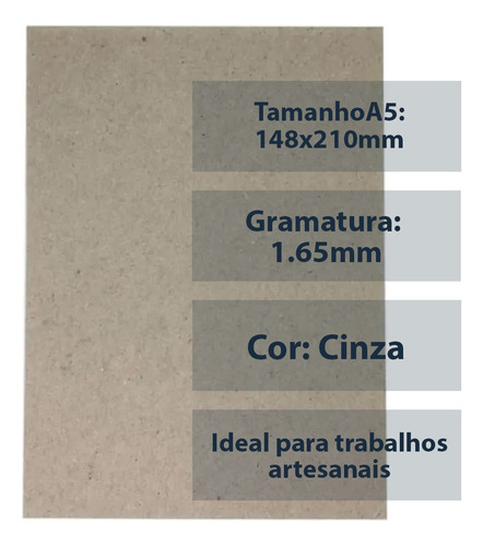 Papel Para Cartonagem Pardo Tipo Holler 1,65mm A5 10un