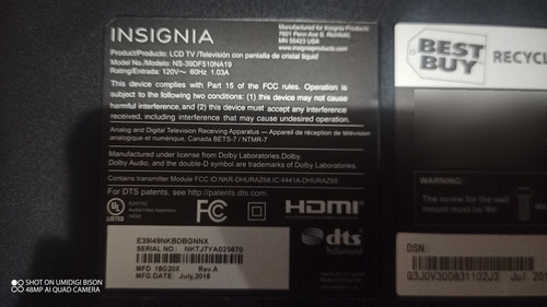 Repuestos Televisor Smart Tv Insignia (Usado)