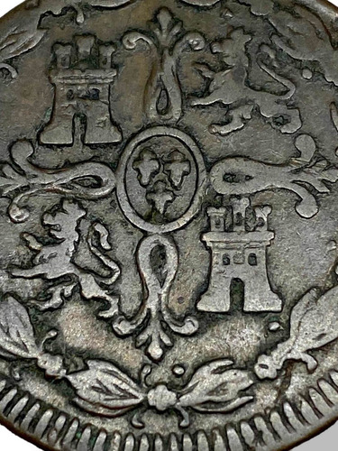 Moneda España Antigua 8 Maravedis 1820 Rey Fernando Vii (Usado)