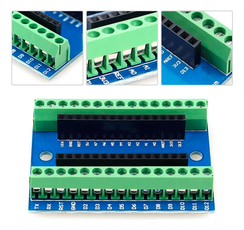 4 Piezas Shield Arduino Nano V3.0 Terminal De Clema Bornera