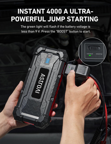 Jump Starter Astroai S8 Ultra 4000a Para Gasolina De 10 L Y