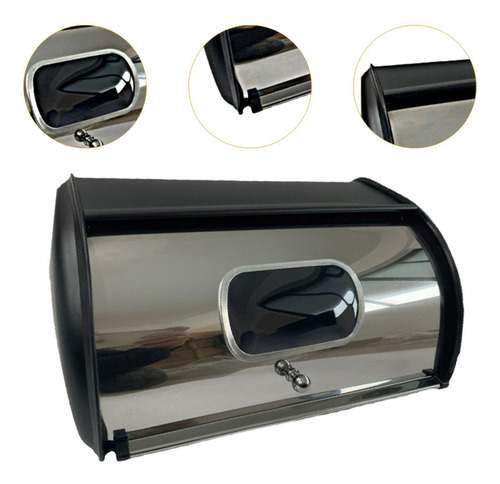Caja De Pan Con Tapa Enrollable, Rústica, Multiusos Para