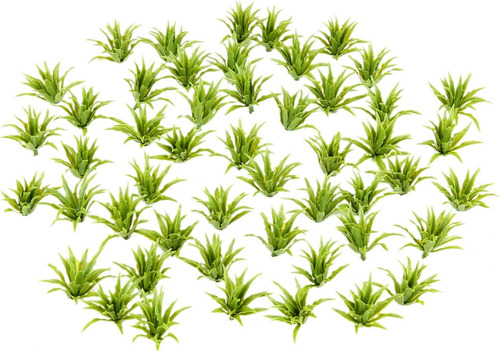 50 Piezas Modelo De Arbustos Verdes, Plantas Aritificiales, 