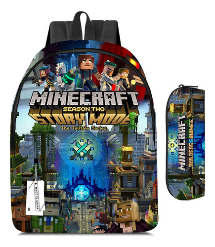 Minecraft Estudiantes De Primaria Y Secundaria Mochila Escolar Mochila Bandolera Para Niños