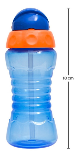Imagem 2 de 8 de Garrafa Infantil Garrafinha C/ Canudo Silicone 300ml Buba