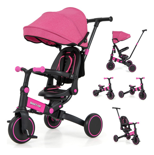Triciclo Bicicleta 8 En 1 Para Niños Pequeños Con Mango Ajus