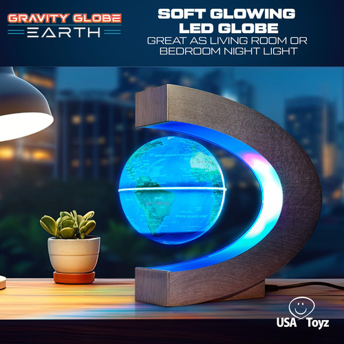 Juego De Bola De Tierra Con Lámpara De Globo Flotante Led