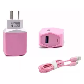 Cargador Led Rápido Rosa + Cable Tipo C Para Huawei P50 Pro