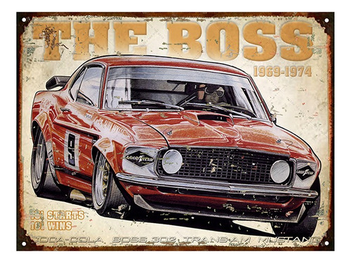 Cartel De Chapa Publicidad Auto Ford Mustang