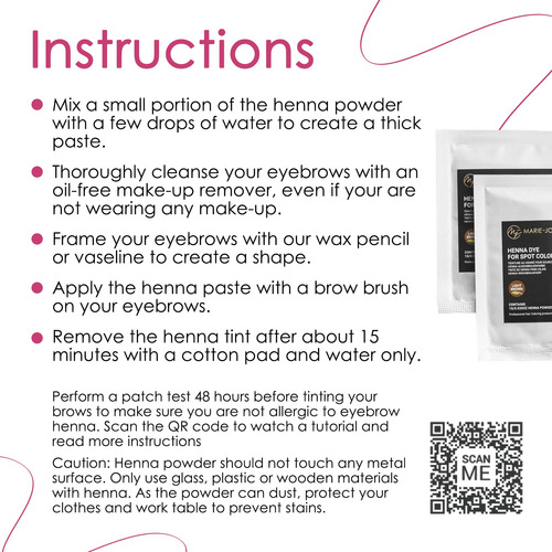 Brow Henna Tinting Kit - 10 Applications - Colors Up To 6 We