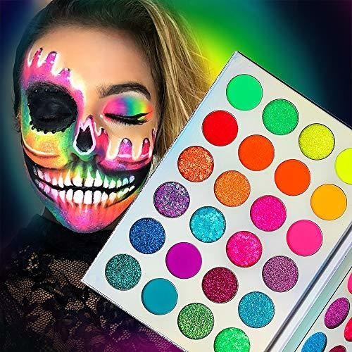 Neon Brillo Sombra Paleta Maquillaje,afflano Uv C59nj