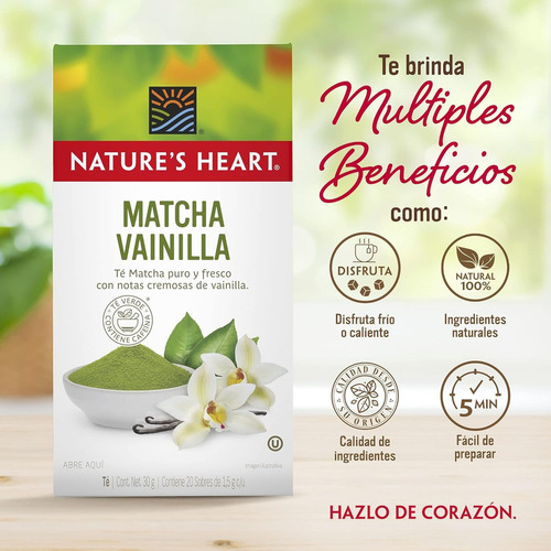 Té Matcha Vainilla Nature's Heart 20 Sobres
