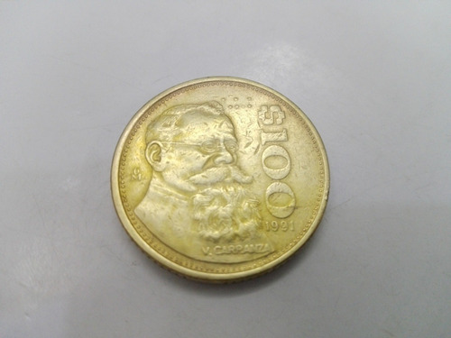 Moneda 100 Pesos Venustiano Carranza Año 1991 #13
