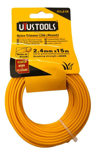  Nylon Orilladora 2,4mm X 15mts Rapido Corte Uyustool 