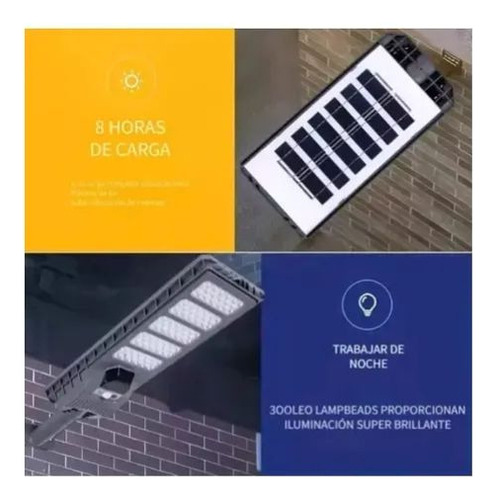 Pack X2 Foco Solar 500w Recargable Ip65 Sensor Movimiento