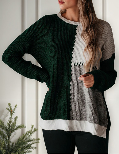 Jersey Casual Para Mujer E Invierno, Jersey De Punto Holgado