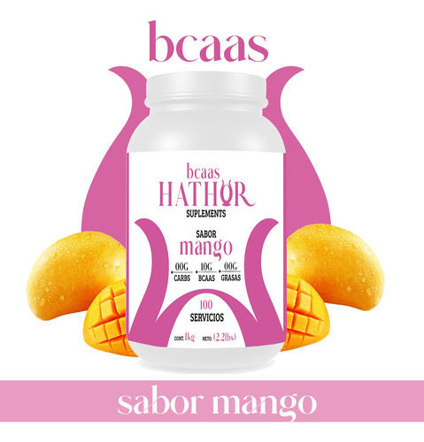 Aminoácidos Bcaas Hathor 1 Kg Varios Sabores 100 Servicios Mango