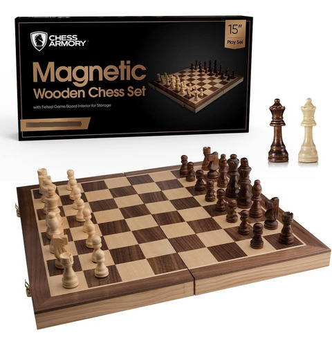 Ajedrez Chess Armony De Madera Magnetico 34 Pzs 30cm