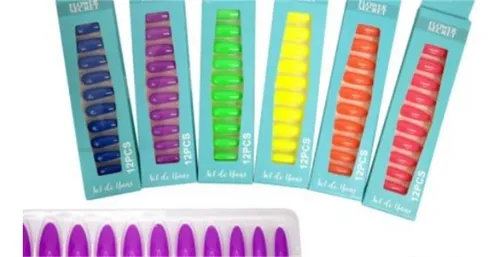 Set De Uñas Postizas, Varios Colores, Press On Nail