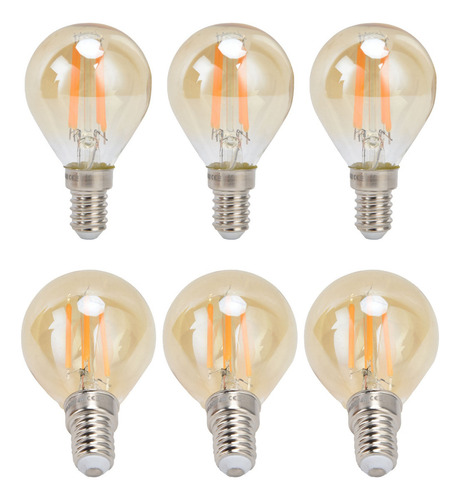 Bombilla Led De Filamento G45 E14, Color Dorado Vintage, Reg