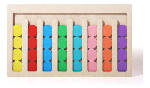 Juguetes De Madera Montessori, Juguetes A Juego 8 Colores