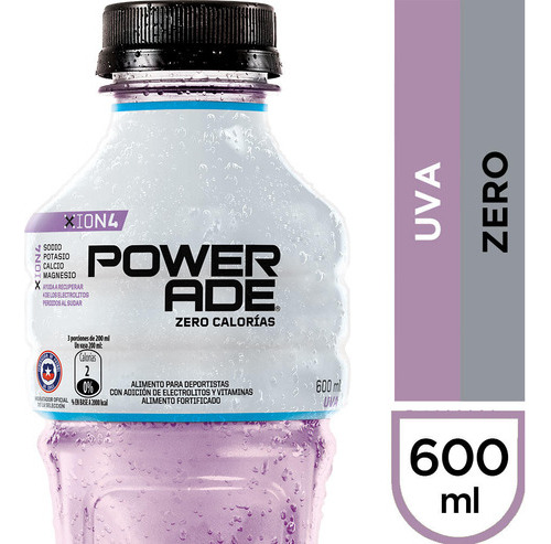 Isotónica Powerade Zero Uva Botella 600cc